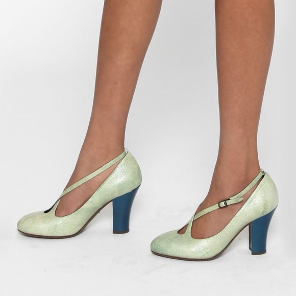 Dries Van Noten Shoes - Rare Auth DRIES VAN NOTEN mint green Mary Janes